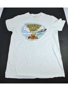 Green Day Band Dookie Album T-Shirt White Short Sleeve Cotton Size M